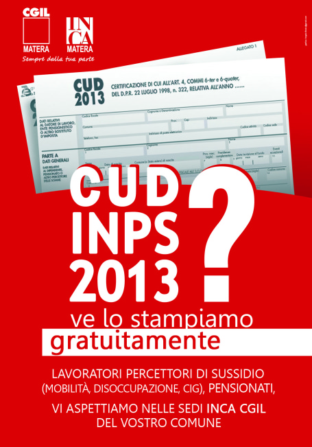 manifesto cud INPS 2013