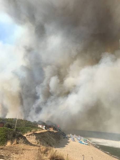 incendio metaponto spiaggia