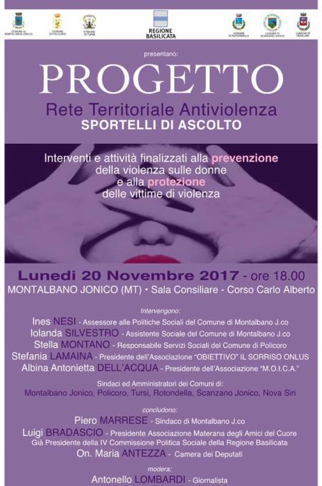 Locandina progetto antiviolenza